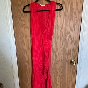 Red Maxi Wrap Dress